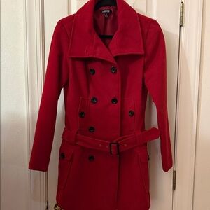 A. Byer Women's Vibrant Red Trench Coat